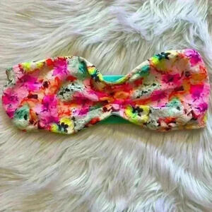 Victoria's Secret PINK Lace Floral Bandeau Bra Medium